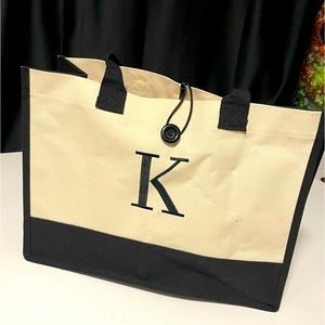 39 Initial “K” Canvas Beach Tote